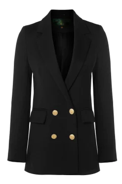Sale Double Breasted Blazer (Black Twill) Women Blazers|Tailoring
