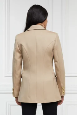 Online Double Breasted Blazer (Camel Twill) Women Blazers|Tailoring
