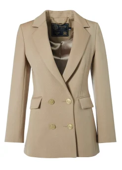 Online Double Breasted Blazer (Camel Twill) Women Blazers|Tailoring