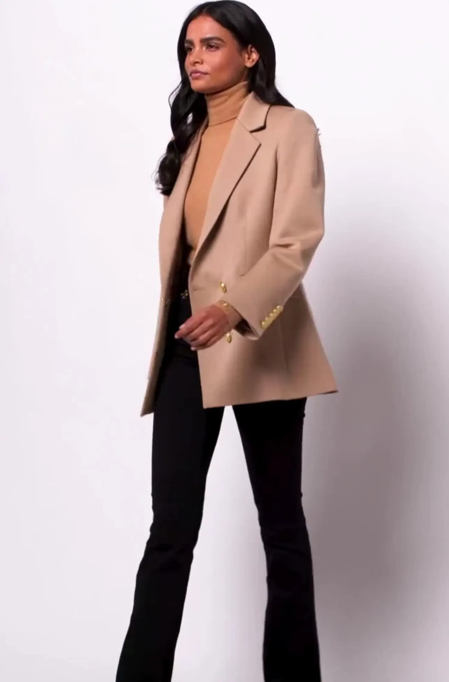 Online Double Breasted Blazer (Camel Twill) Women Blazers|Tailoring