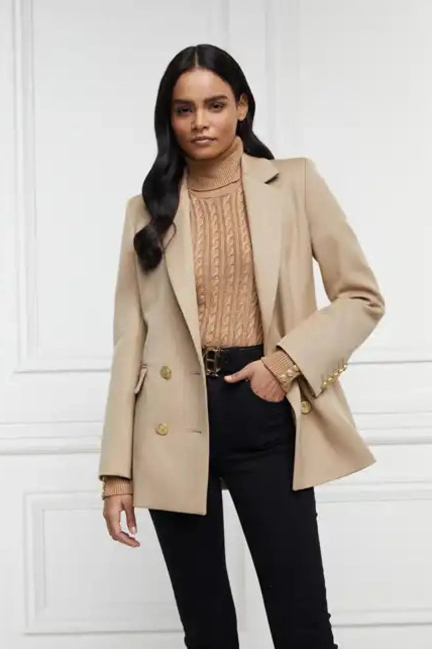 Online Double Breasted Blazer (Camel Twill) Women Blazers|Tailoring