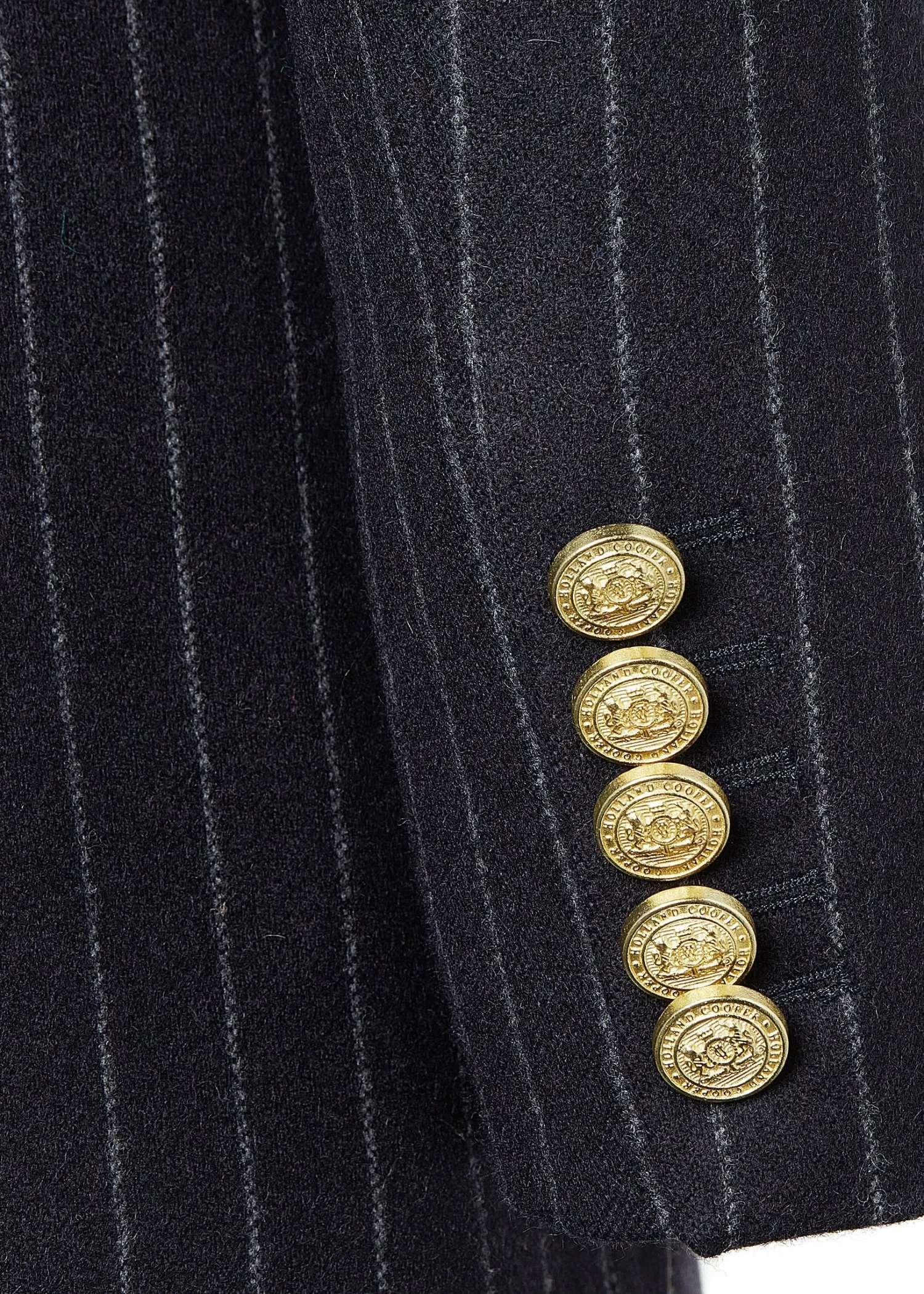 New Double Breasted Blazer (Charcoal Pinstripe) Women Blazers|Tailoring