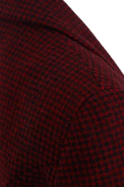 Sale Double Breasted Blazer (Deep Red Houndstooth) Women Blazers|Tailoring