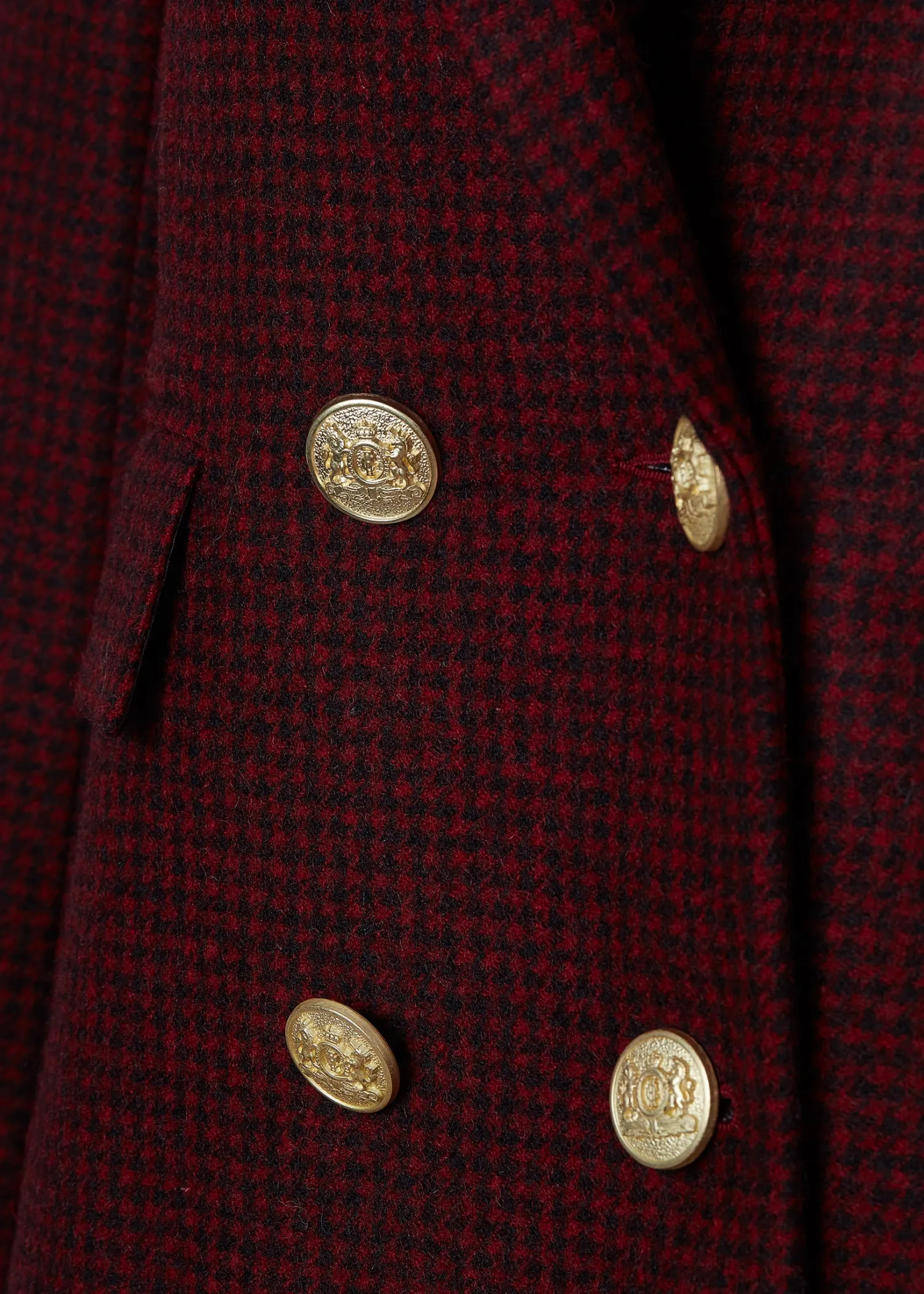 Sale Double Breasted Blazer (Deep Red Houndstooth) Women Blazers|Tailoring