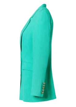 Fashion Double Breasted Blazer (Jade Linen) Women Blazers|Tailoring