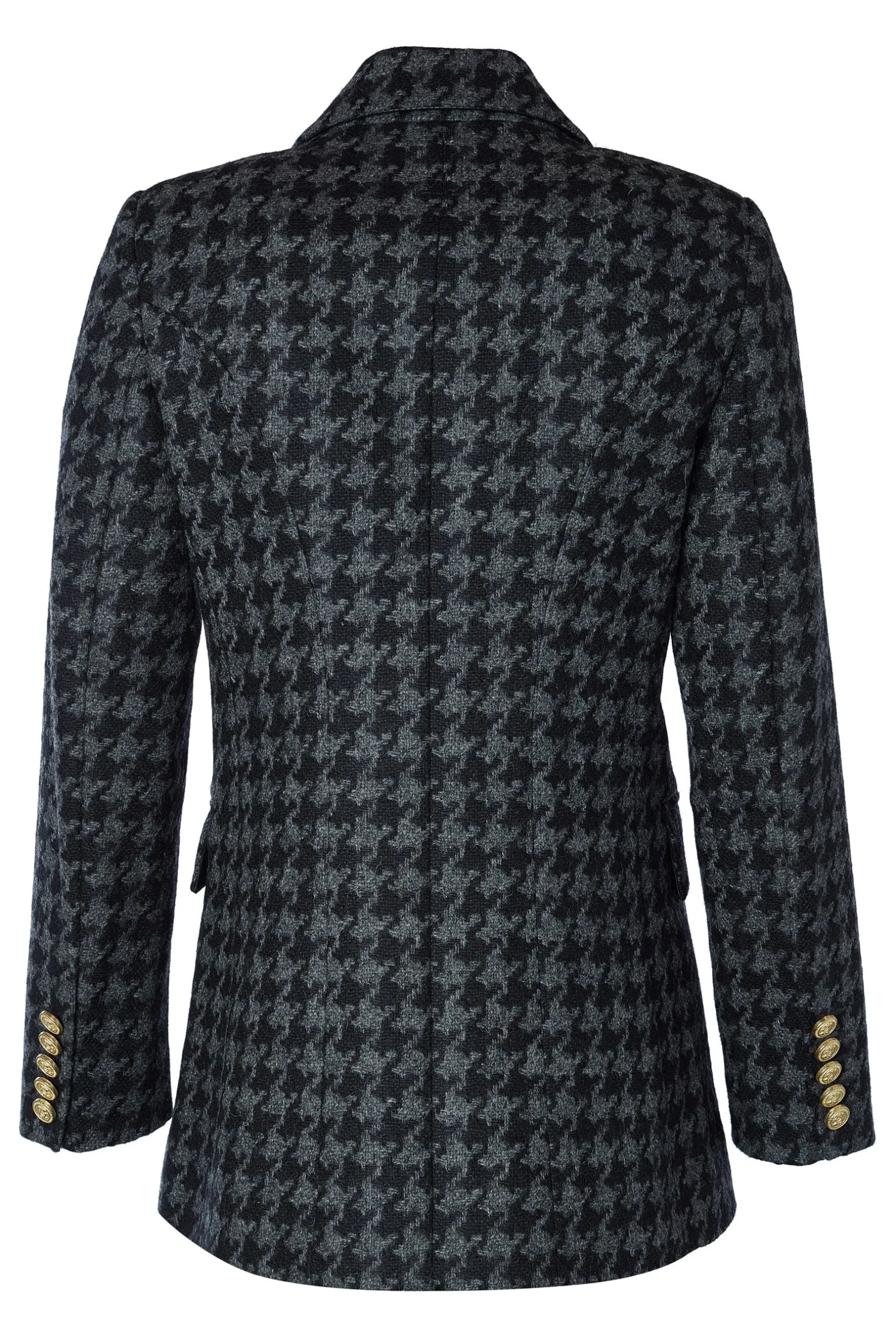 Outlet Double Breasted Blazer (Large Scale Charcoal Houndstooth) Women Blazers|Tailoring
