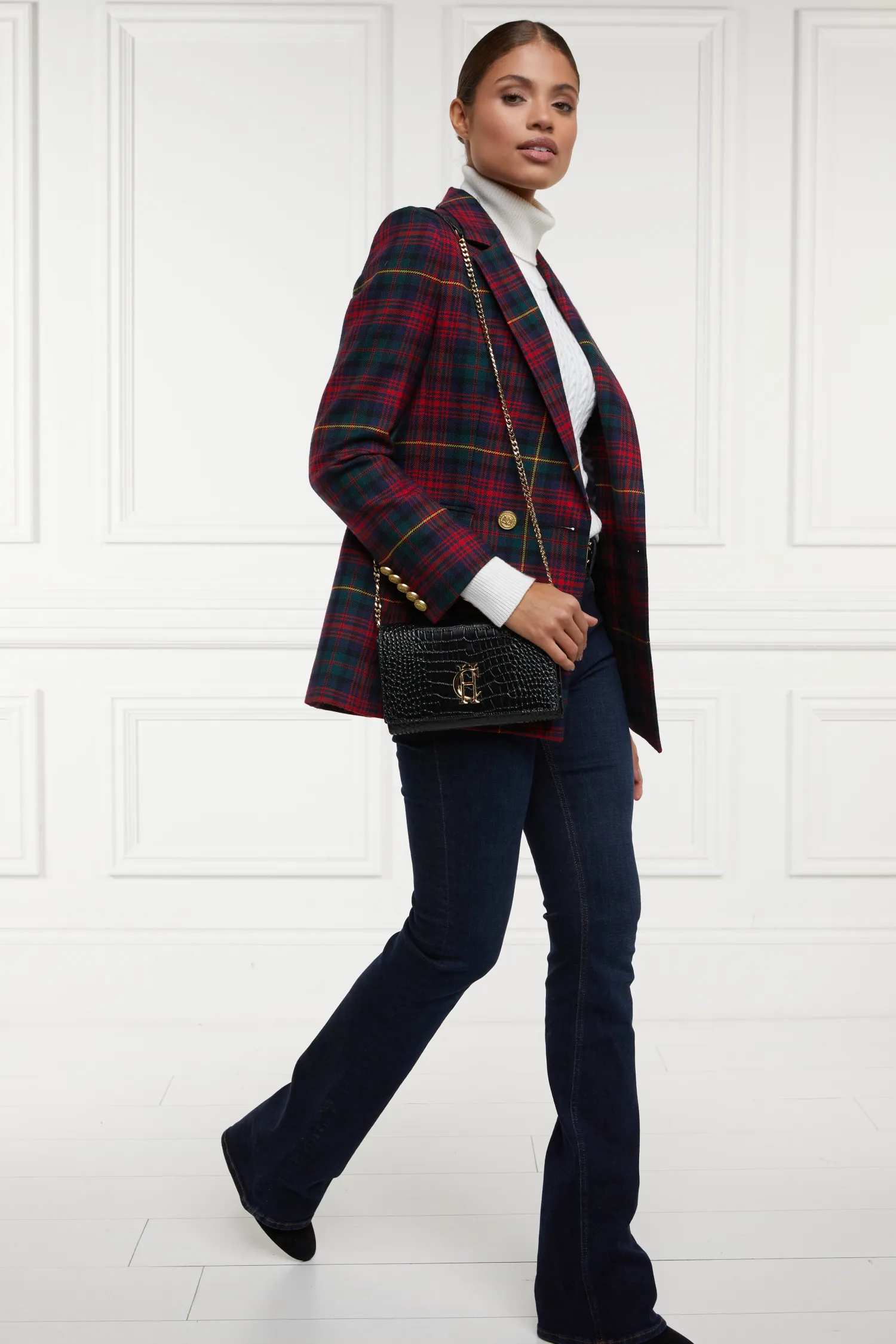 Online Double Breasted Blazer (Logan Tartan) Women Blazers|Tailoring