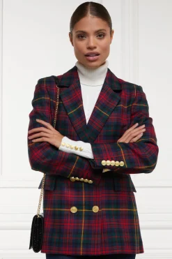 Online Double Breasted Blazer (Logan Tartan) Women Blazers|Tailoring