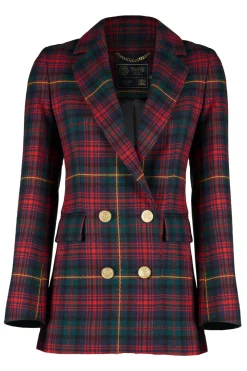 Online Double Breasted Blazer (Logan Tartan) Women Blazers|Tailoring