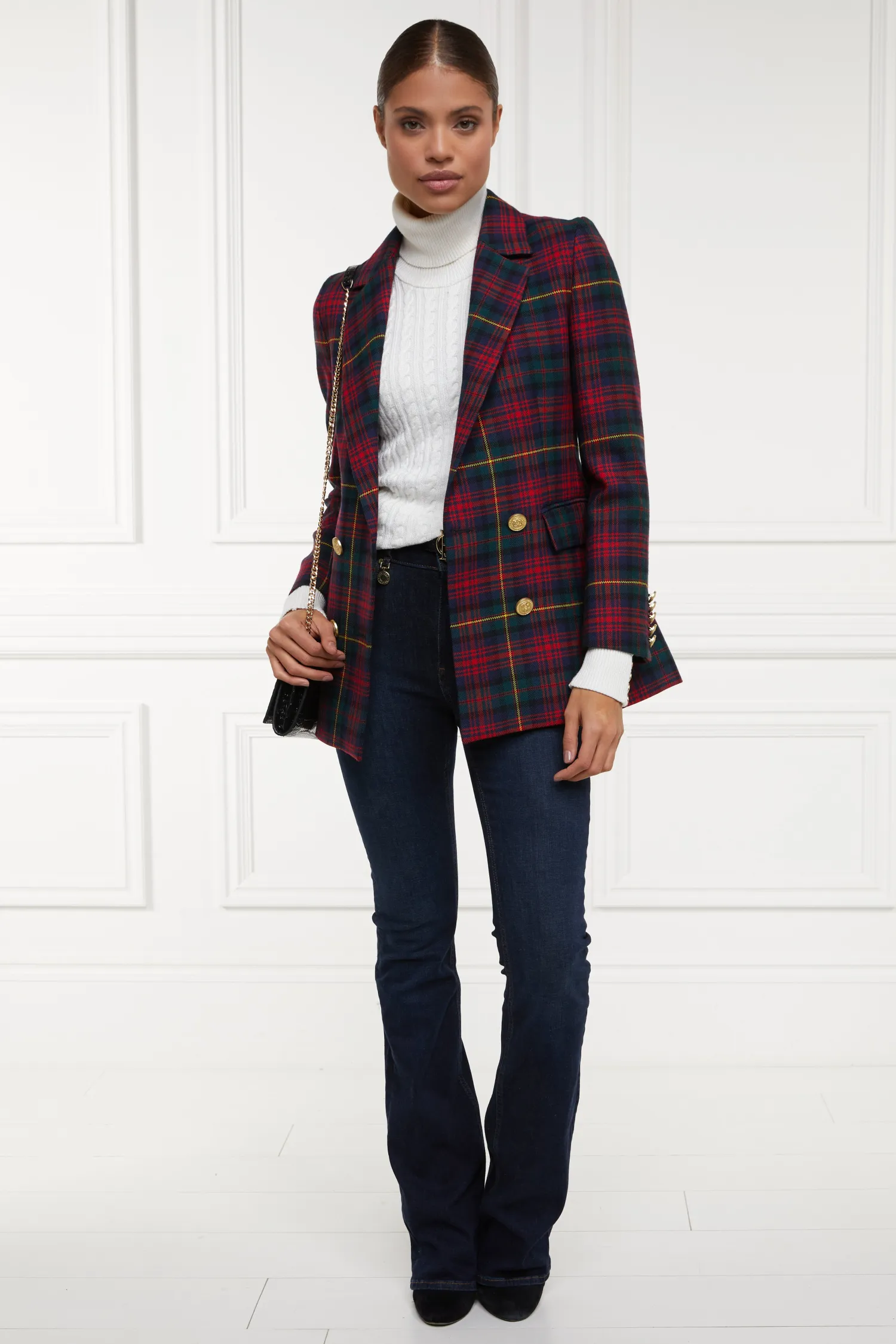 Online Double Breasted Blazer (Logan Tartan) Women Blazers|Tailoring