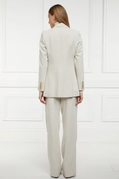 Hot Double Breasted Blazer (Natural Linen) Women Blazers|Tailoring