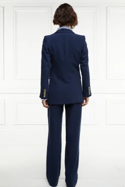 Best Double Breasted Blazer (Navy Linen) Women Blazers|Tailoring
