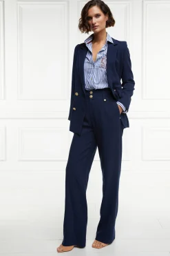 Best Double Breasted Blazer (Navy Linen) Women Blazers|Tailoring