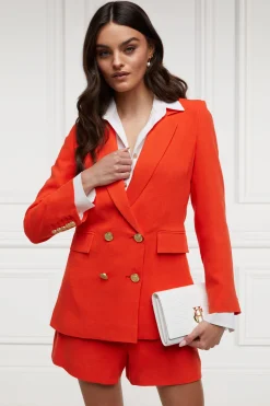 Sale Double Breasted Blazer (Neroli Linen) Women Blazers|Tailoring