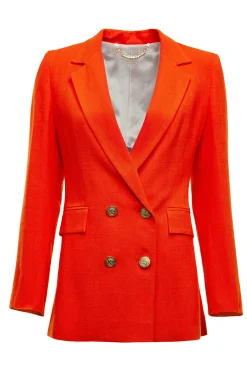 Sale Double Breasted Blazer (Neroli Linen) Women Blazers|Tailoring