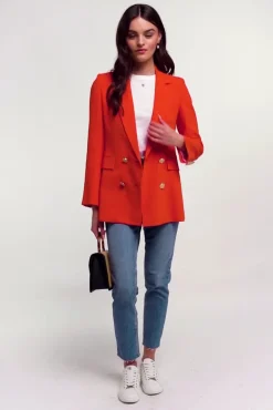 Sale Double Breasted Blazer (Neroli Linen) Women Blazers|Tailoring