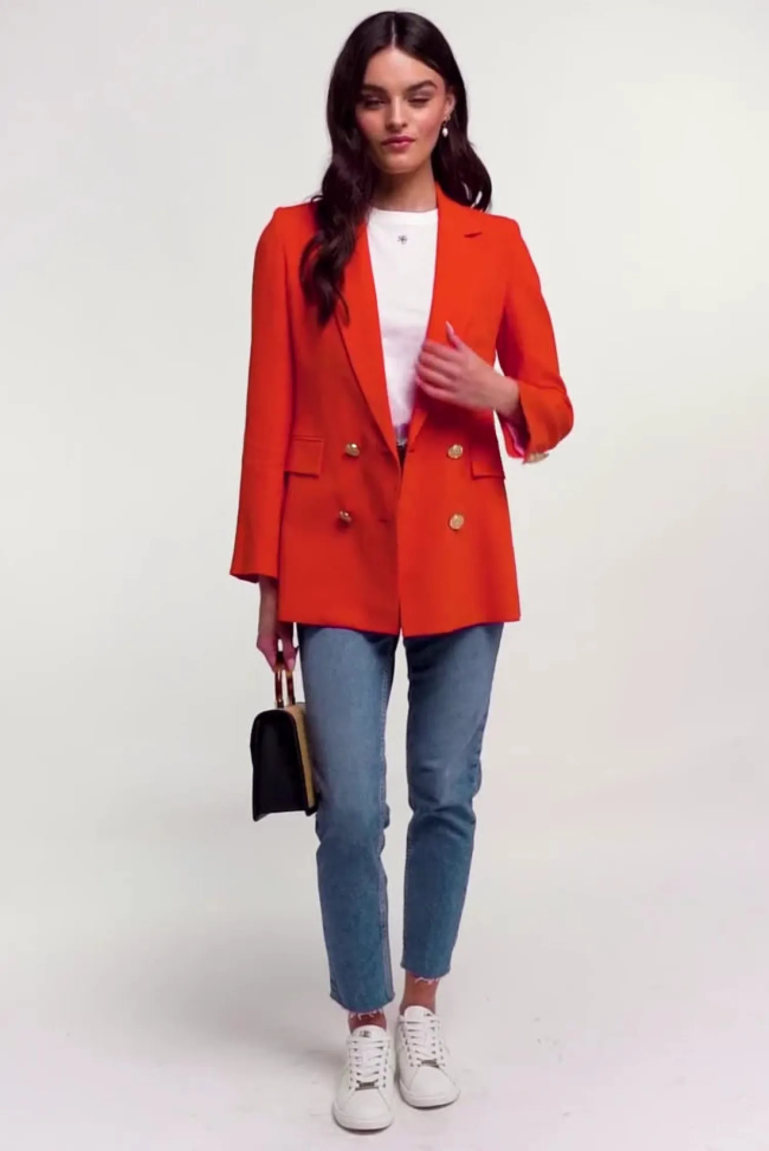 Sale Double Breasted Blazer (Neroli Linen) Women Blazers|Tailoring