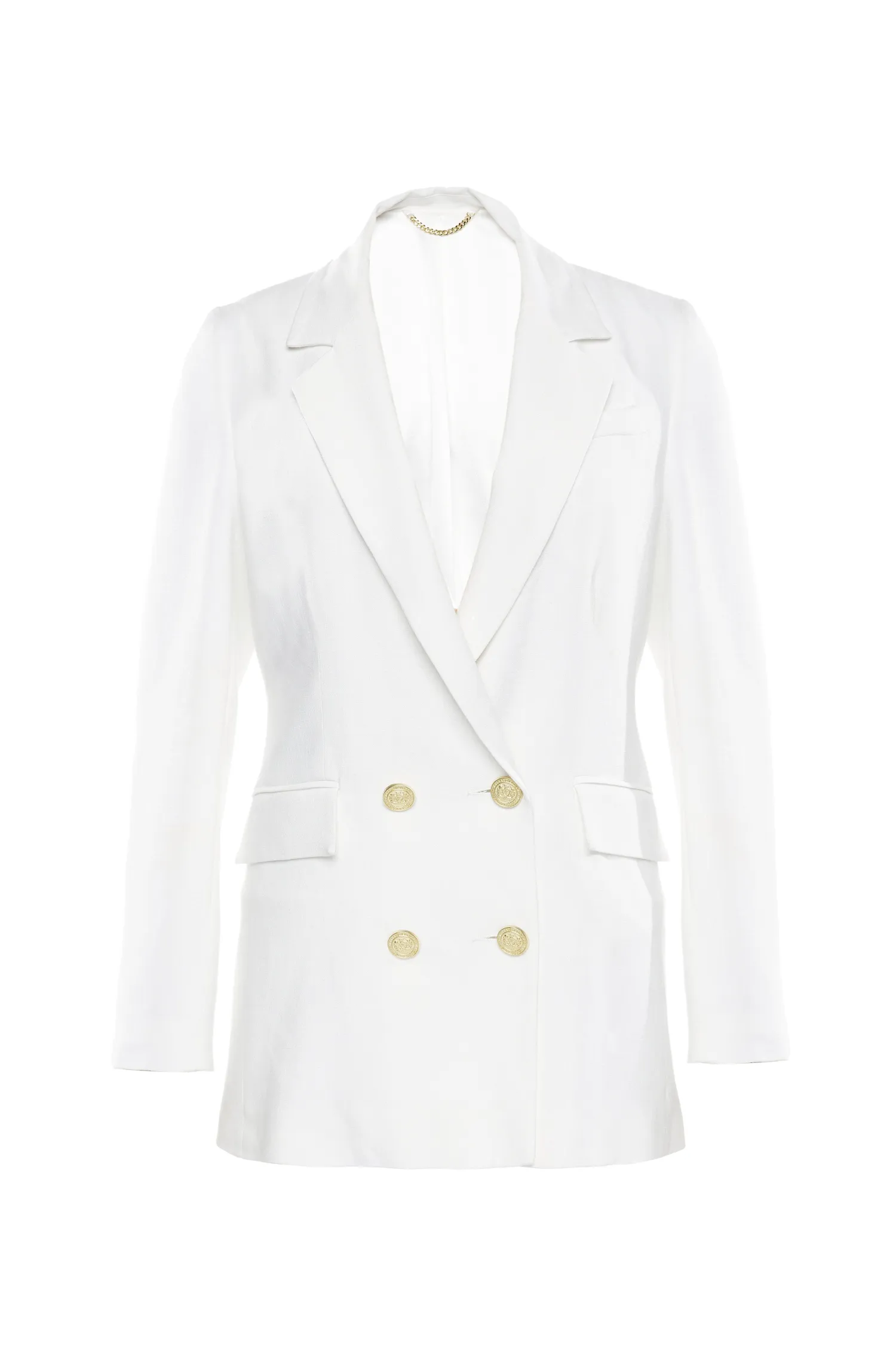 New Double Breasted Blazer (Oyster Linen) Women Blazers|Tailoring