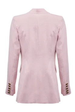 Best Double Breasted Blazer (Pink Linen) Women Blazers|Tailoring