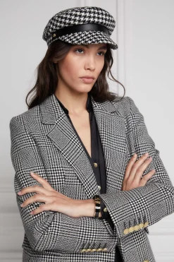 Sale Double Breasted Blazer (Prince of Wales Mono) Women Blazers|Tailoring