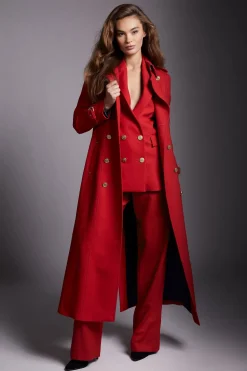 Sale Double Breasted Blazer (Red Barathea) Women Blazers|Tailoring