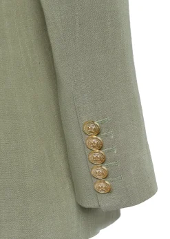 Online Double Breasted Blazer (Sage Linen) Women Blazers|Tailoring