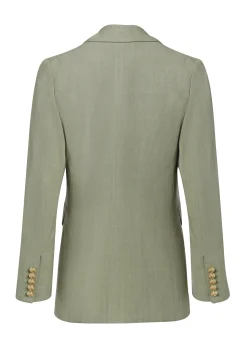 Online Double Breasted Blazer (Sage Linen) Women Blazers|Tailoring
