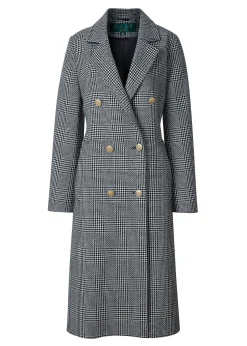 Fashion Double Breasted Coat (Prince of Wales Mono) Women Coats|Tailoring