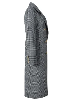 Fashion Double Breasted Coat (Prince of Wales Mono) Women Coats|Tailoring