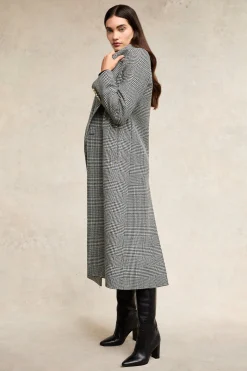 Fashion Double Breasted Coat (Prince of Wales Mono) Women Coats|Tailoring