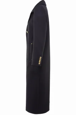Discount Double Breasted Coat (Soft Black) Women Coats|Tailoring