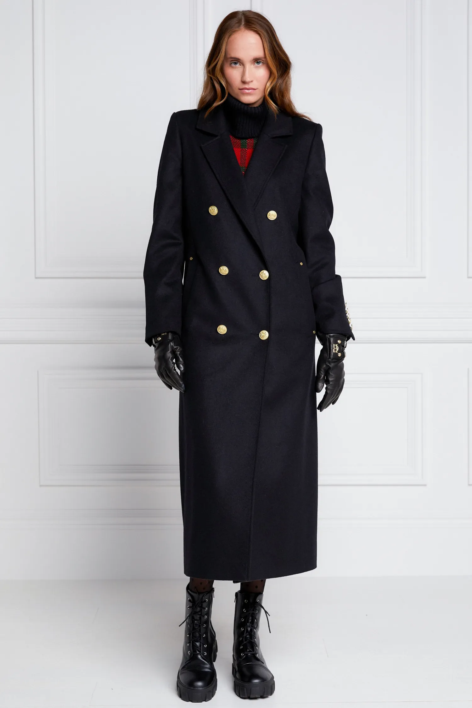 Discount Double Breasted Coat (Soft Black) Women Coats|Tailoring