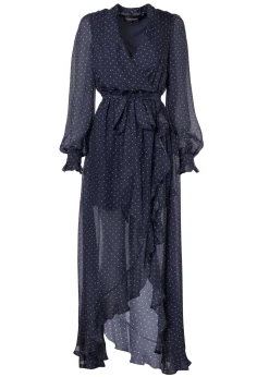 Sale Ellisa Maxi Dress (Navy Polka Dot) Women Dresses