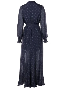 Sale Ellisa Maxi Dress (Navy Polka Dot) Women Dresses