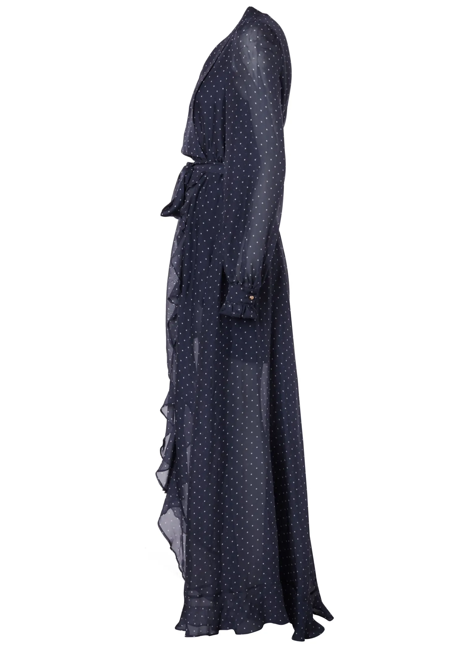 Sale Ellisa Maxi Dress (Navy Polka Dot) Women Dresses