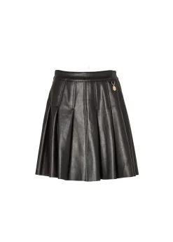 Hot Faux Leather Pleated Mini Skirt Women Skirts