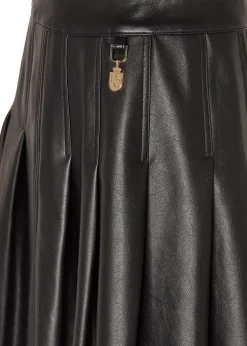 Hot Faux Leather Pleated Mini Skirt Women Skirts