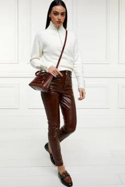 Discount Faux Leather Skinny Jean (Burnished Tan) Women Jeans