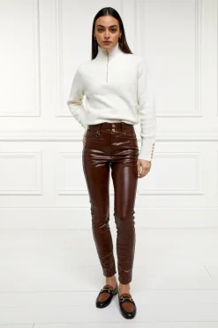 Discount Faux Leather Skinny Jean (Burnished Tan) Women Jeans