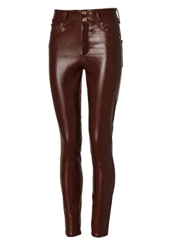 Discount Faux Leather Skinny Jean (Burnished Tan) Women Jeans