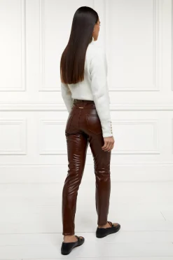 Discount Faux Leather Skinny Jean (Burnished Tan) Women Jeans