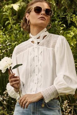 Fashion Featherton Lace Shirt Women Shirts & Blouses