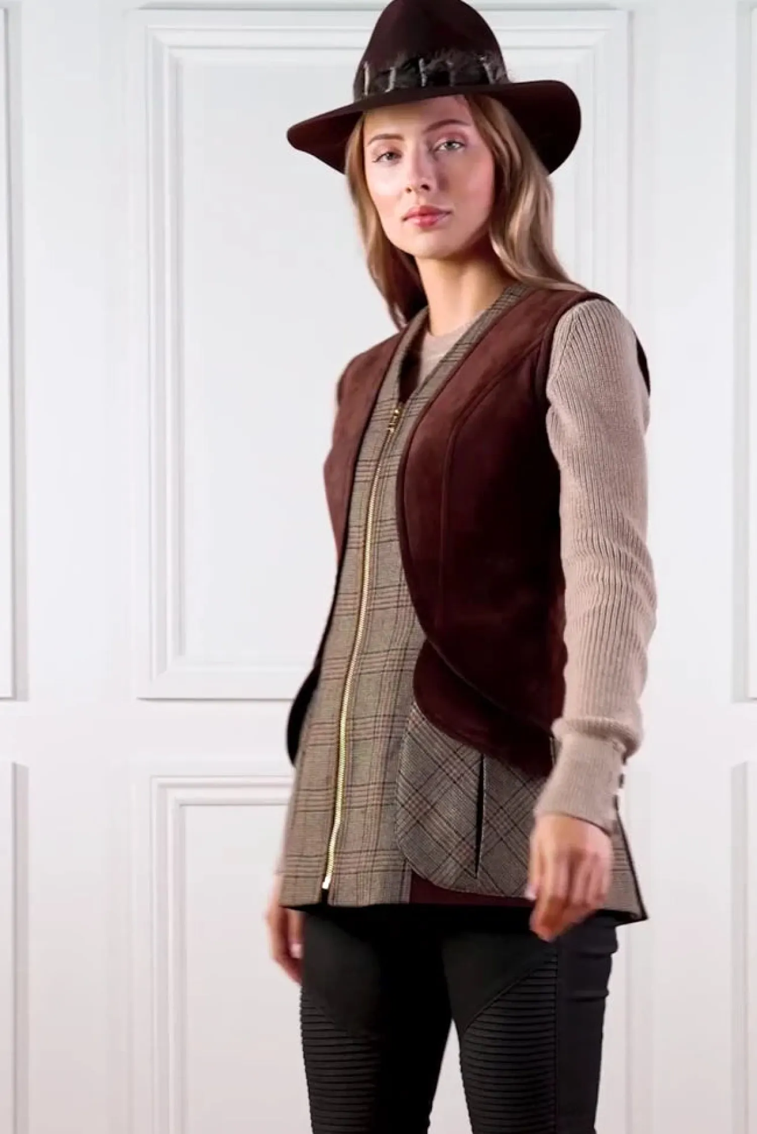 Online Field Vest (Bourbon Tweed) Women Gilets|Tailoring