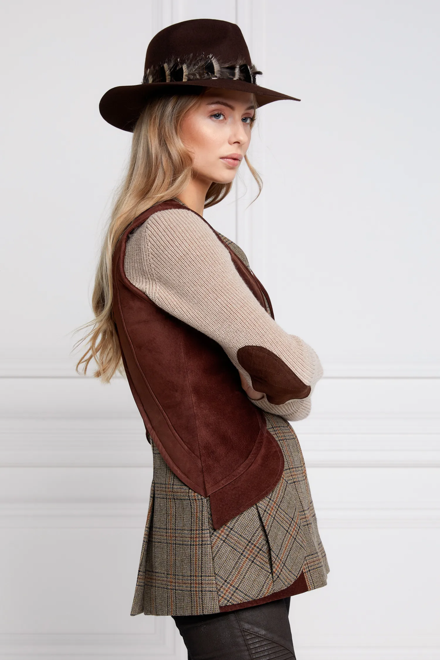 Online Field Vest (Bourbon Tweed) Women Gilets|Tailoring