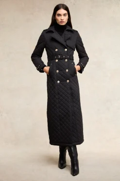 New Full Length Enstone Quilted Trench Coat Women Trench Coats|Coats