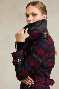 Fashion Full Length Marlborough Trench Coat (Logan Tartan) Women Trench Coats|Coats