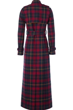 Fashion Full Length Marlborough Trench Coat (Logan Tartan) Women Trench Coats|Coats