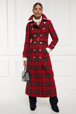 Online Full Length Marlborough Trench Coat (Red Tartan) Women Trench Coats|Coats
