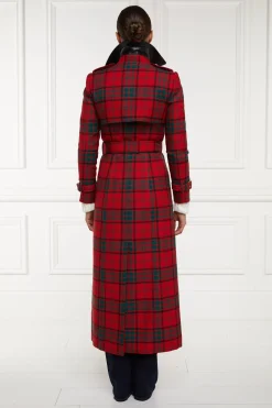 Online Full Length Marlborough Trench Coat (Red Tartan) Women Trench Coats|Coats