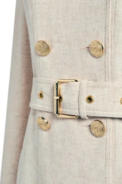 Hot Full Length Marlborough Trench Coat (Natural Linen) Women Trench Coats|Coats
